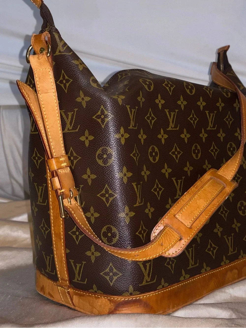 Louis Vuitton Monogram Amfar Three Vanity Bag (aka Vanity Boho) in Brown and Tan